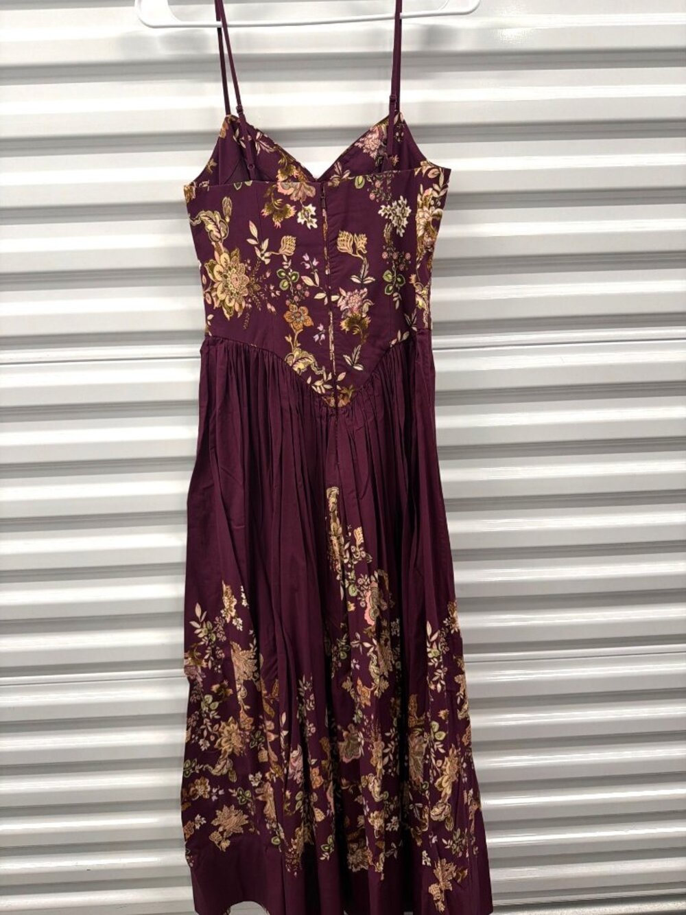 Hemant And Nandita Savi Maxi Dress Burgundy Floral Womens Size Small - Picture 6 of 11
